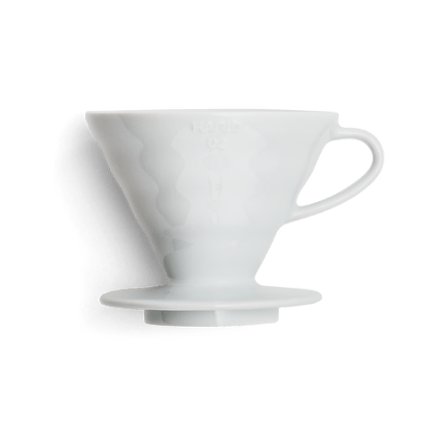 photo of Hario v60 white ceramic coffee dripper